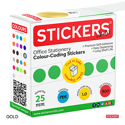 25mm - Round - Metallic Colours - Colour Coding Stickers - Permanent Adhesive