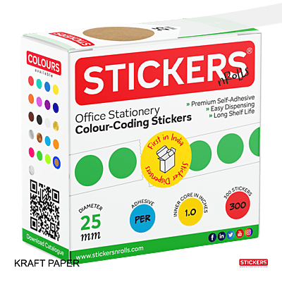 25mm - Round - Kraft Paper - Multipurpose Stickers - Permanent Adhesive