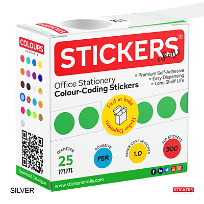 25mm - Round - Metallic Colours - Colour Coding Stickers - Permanent Adhesive