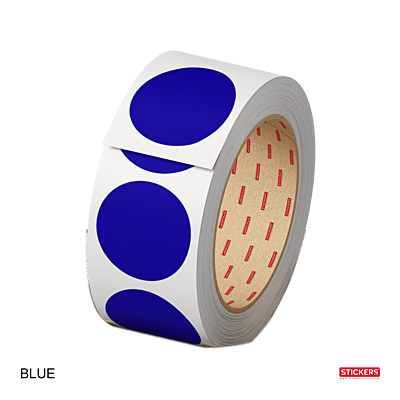 25mm - Round - Solid Colours - Colour Coding Stickers - Permanent Adhesive