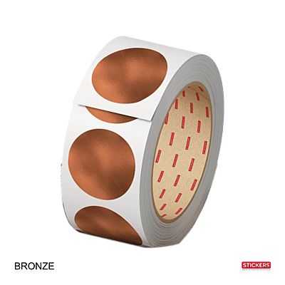 25mm - Round - Metallic Colours - Colour Coding Stickers - Permanent Adhesive