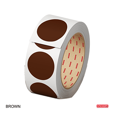 25mm - Round - Solid Colours - Colour Coding Stickers - Permanent Adhesive