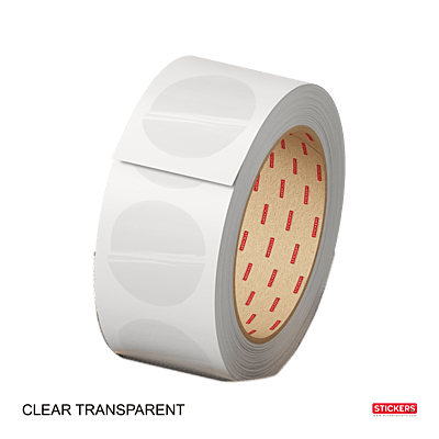 25mm - Round - Clear Transparent - Multipurpose Stickers - Permanent Adhesive