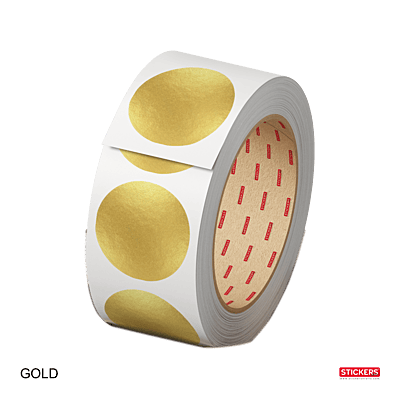 25mm - Round - Metallic Colours - Colour Coding Stickers - Permanent Adhesive