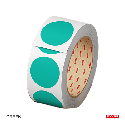 25mm - Round - Solid Colours - Colour Coding Stickers - Permanent Adhesive