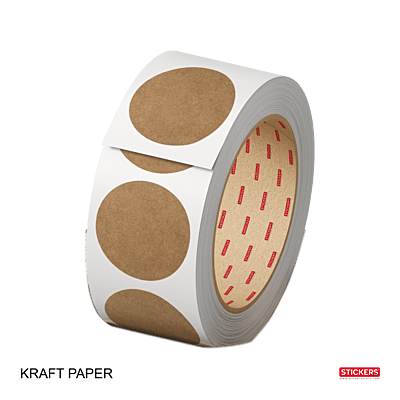 25mm - Round - Kraft Paper - Multipurpose Stickers - Permanent Adhesive