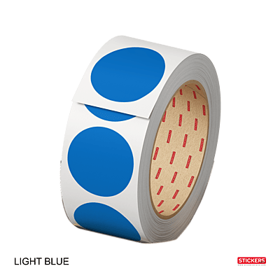 25mm - Round - Solid Colours - Colour Coding Stickers - Permanent Adhesive