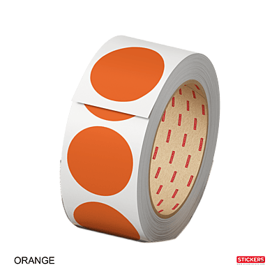 25mm - Round - Solid Colours - Colour Coding Stickers - Permanent Adhesive