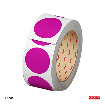 25mm - Round - Solid Colours - Colour Coding Stickers - Permanent Adhesive