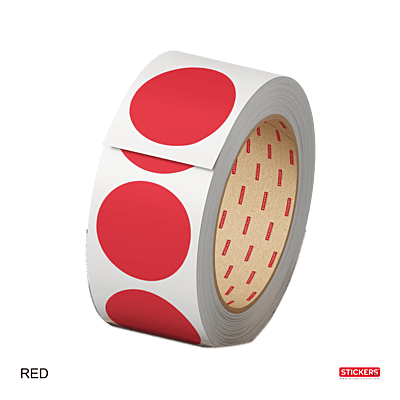 25mm - Round - Solid Colours - Colour Coding Stickers - Permanent Adhesive