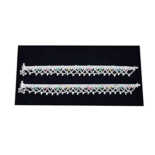 Sliver Chain Type Anklet/Light Weight Payal/Chain Kolusu For Women