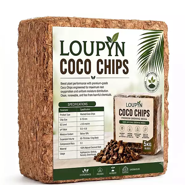 Coir Chips 5kg Block for Hydroponics Growing Media