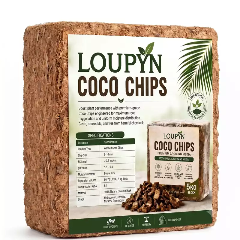 Coir Chips 5kg Block for Hydroponics Growing Media