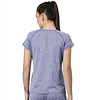 Enamor Athleisure Womens E089-Short Sleeve Scoop Neck Slim Active Graphic Tee
