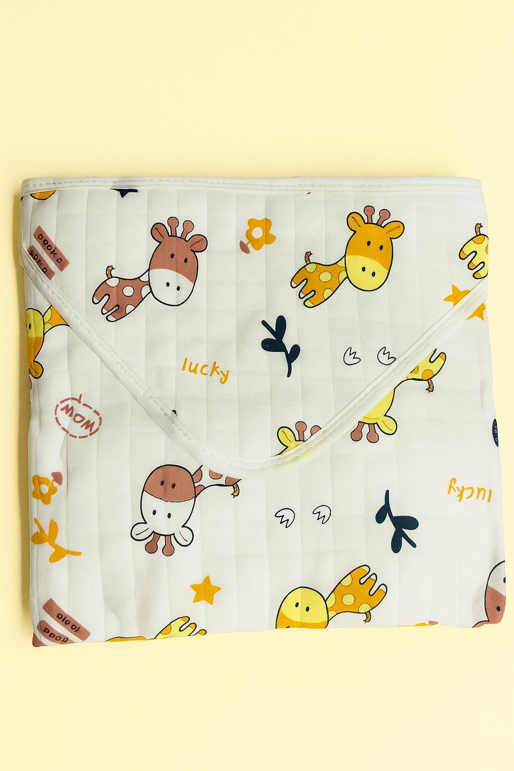 Muslin Hooded Baby Blanket (85x85 cm) – Soft, Organic, Assorted Design Muslin Hooded Baby Blanket (85x85 cm) – Soft, Organic, Assorted Design