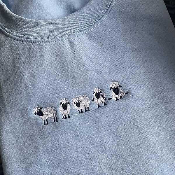 Daisy Sheep Hand-Painted Sweatshirt