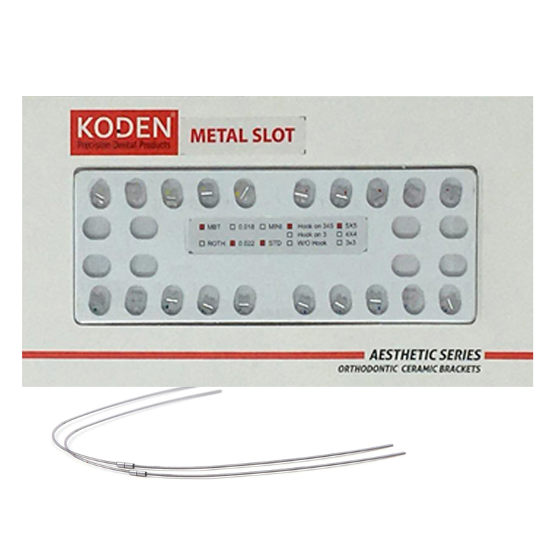 Koden Cera Lock MBT Ceramic Self Ligating Bracket Kits With 3 Sets of Cu NiTi Archwires
