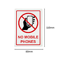 Pack of 3 No Mobile Phone Sign Self Adhesive Labels 80x110mm