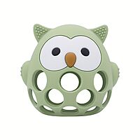 Baby Owl Silicone Teether and Rattle – Soft Sensory Soother for Infants