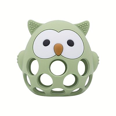Baby Owl Silicone Teether and Rattle – Soft Sensory Soother for Infants Baby Owl Silicone Teether and Rattle – Soft Sensory Soother for Infants