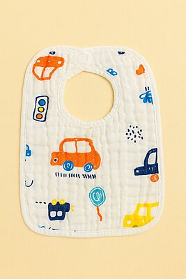 Crinkled Muslin Baby Bibs – Pack of 3 | Assorted Designs Crinkled Muslin Baby Bibs – Pack of 3 | Assorted Designs