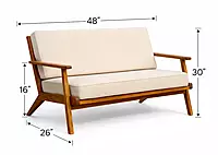 Winton Solidwood Upholstered Two Seater Bench