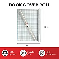 Janrax 50cm x 10m Clear Glossy CPP 0.06mm Thick Self-Adhesive Book Cover Roll