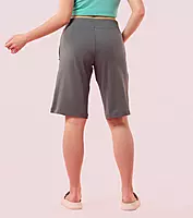 Enamor Mid Rise Knee length Drawstring Closure City Shorts For Women - Slim Fit, Soft and Breathable Cotton - E044