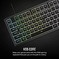 Corsair K55 Core RGB Gaming Keyboard – USB | RGB Backlit | Spill-Resistant | 2-Year Warranty