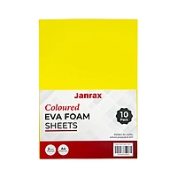 Pack of 10 A4 Yellow Coloured EVA Foam Sheets