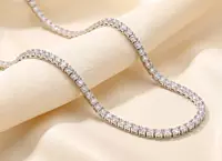 925 Silver Classic Tennis Chain Necklace (16 inches)