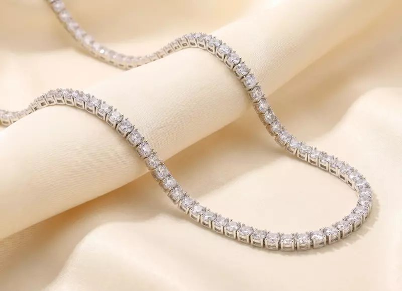 925 Silver Classic Tennis Chain Necklace (16 inches)