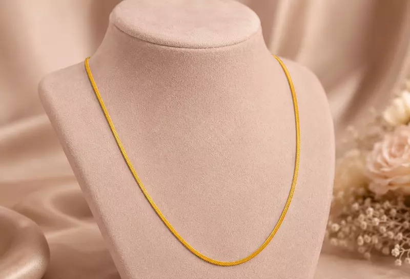 18 kt Gold Executive Edge Flat Chain
