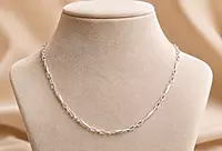 925 Sterling Silver Italian Sculpted Fusion Chain