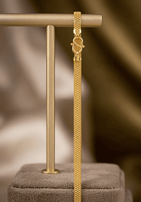 18 kt Gold Tile-Weave Mesh Chain