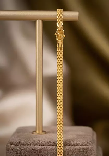18 kt Gold Tile-Weave Mesh Chain