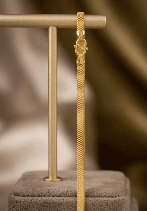 18 kt Gold Tile-Weave Mesh Chain