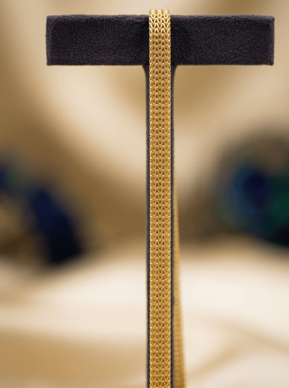 18 kt Gold Chevron-Braid Mesh Chain