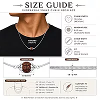 92.5 Sterling Silver Rudraksha Pendant with Snake Chain | Spiritual Necklace for Men & Women