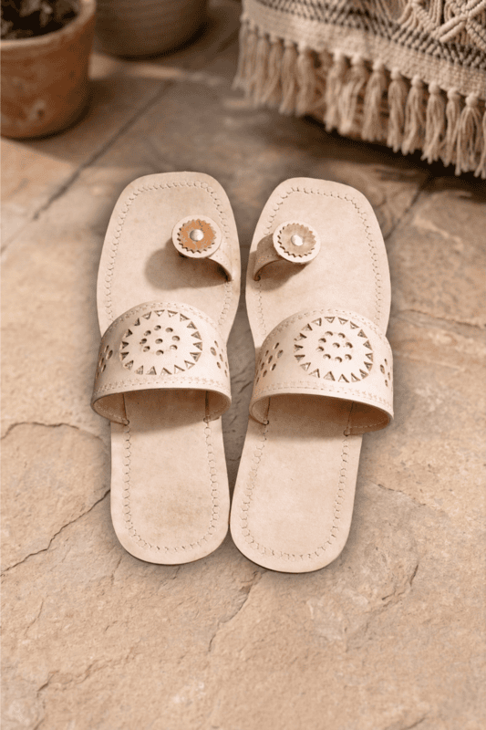 Yatrika Chamba Artisan – Natural Leather Toe Ring Chappal