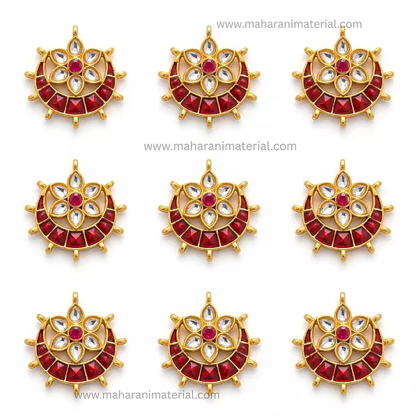 Chandra Flower Meena Brooch