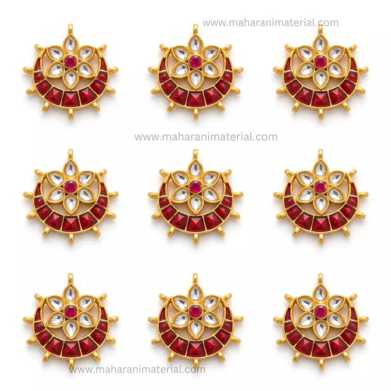 Chandra Flower Meena Brooch