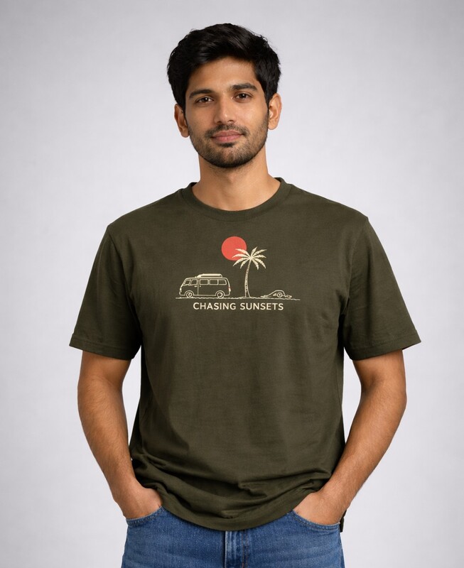 Chasing Sunsets Cotton Regular Fit T-Shirt