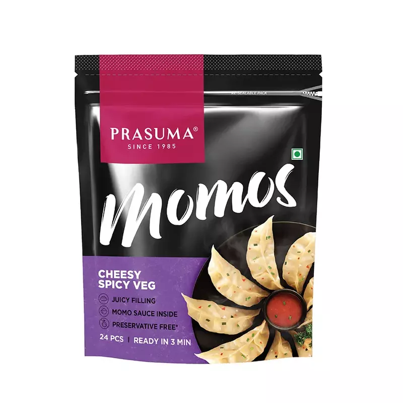 Prasuma - Cheesy Spicy Veg Momos  600 Grams