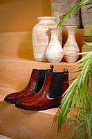 CHERRY CROCO CHELSEA BOOTS