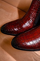CHERRY CROCO CHELSEA BOOTS