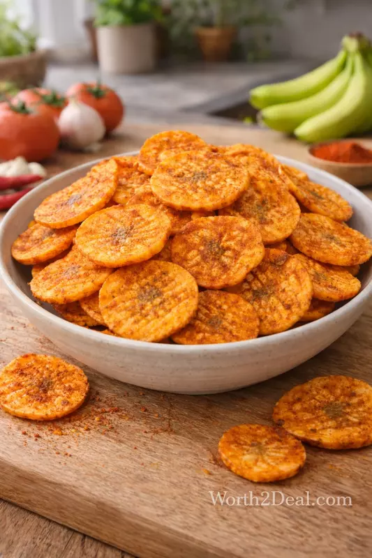 Worth2Deal Kerala special chilly masala banana chips tomato flavoured