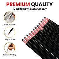 Pack of 12 Green Chinagraph Pencils by Janrax - Peel Off China Markers