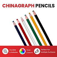 Pack of 12 Green Chinagraph Pencils by Janrax - Peel Off China Markers