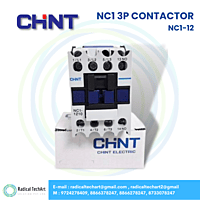 Chint NC1-12 3P Contactor front view - Industrial electrical contactor